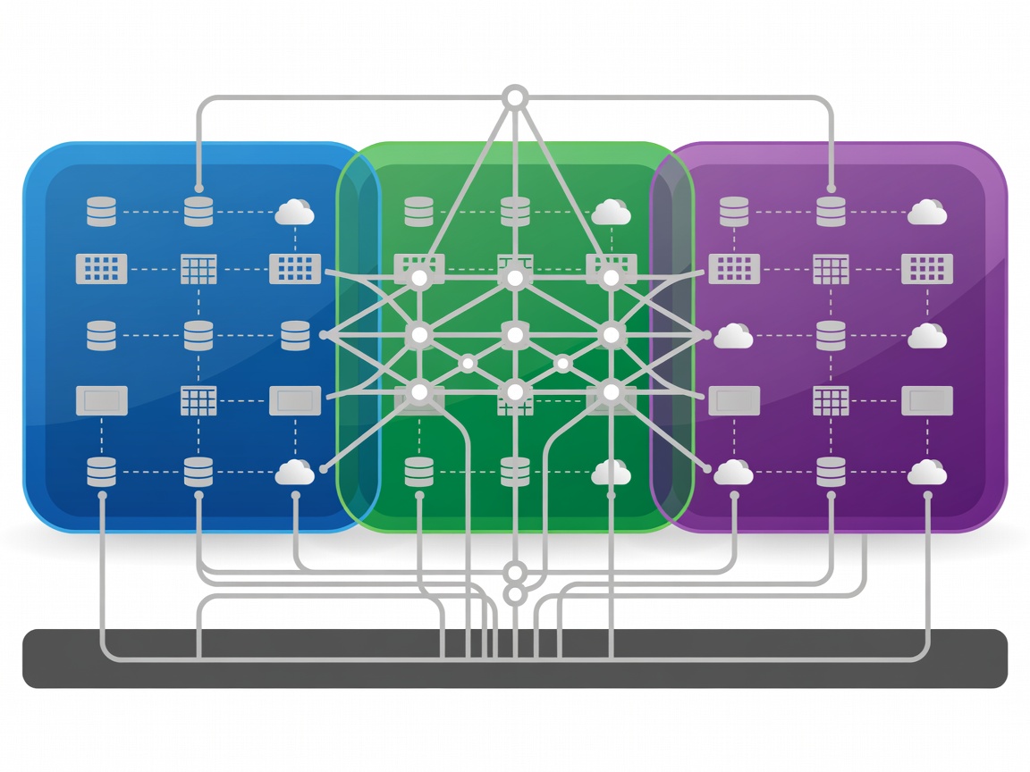 Diagram ilustrujący nowoczesną architekturę wielochmurową